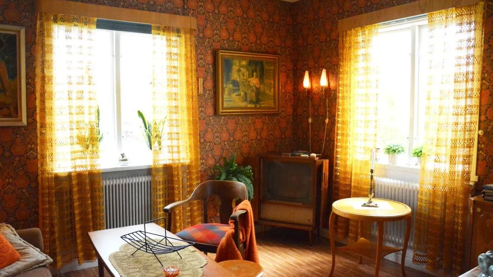 Femtiotalsrum. Ett av rummen hade ett mysigt femtiotalstema.