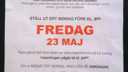 Lappen som har satts upp runtom i Uppsala.