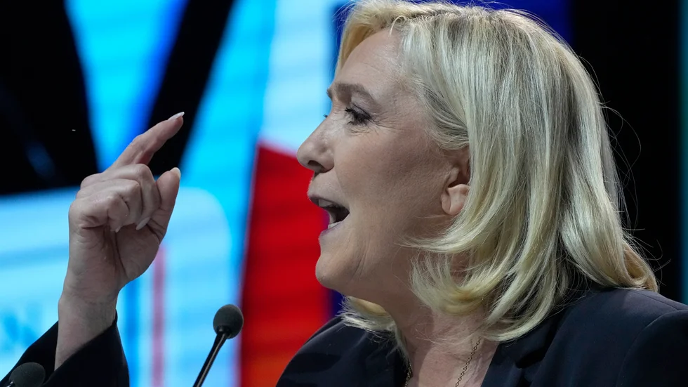 Marine Le Pen under en valkampanj tidigare i år.