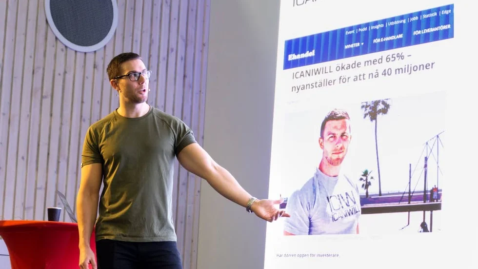 Gustaf Ollas, grundare av Icaniwill, besökte Boden Business Park på tisdagen för att berätta om sina erfarenheter av att starta ett klädmärke.