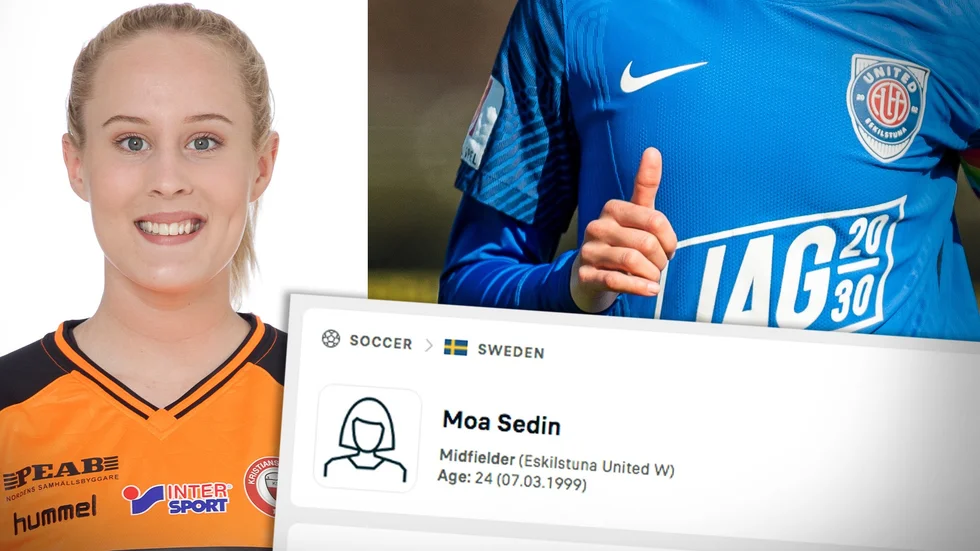 Kristianstads tidigare mittfältare Moa Sedin uppges i år tillhöra Eskilstuna United men sanningen är något annat.
