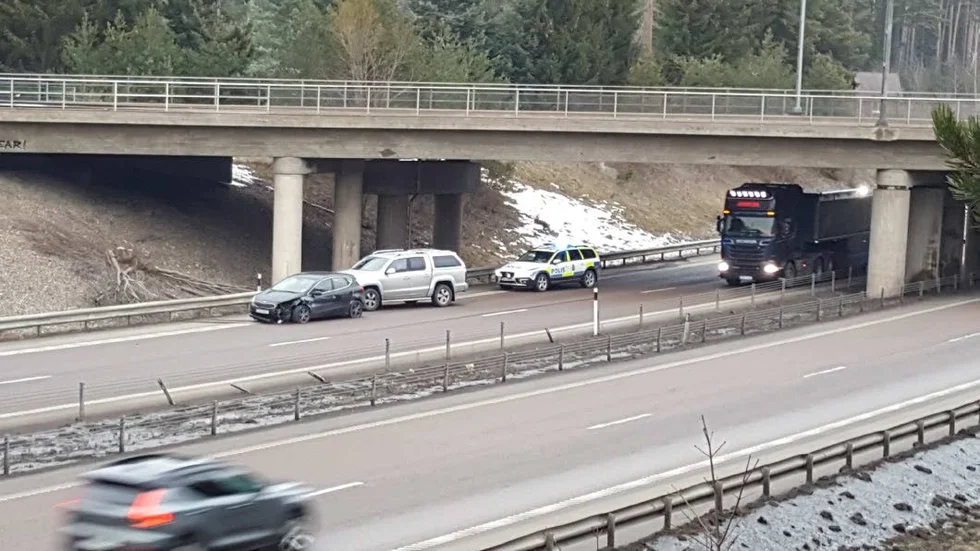 En singelolycka inträffade vid avfarten
