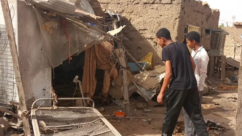 Ett förstört hem i huvudstaden Khartum i Sudan. Arkivbild.