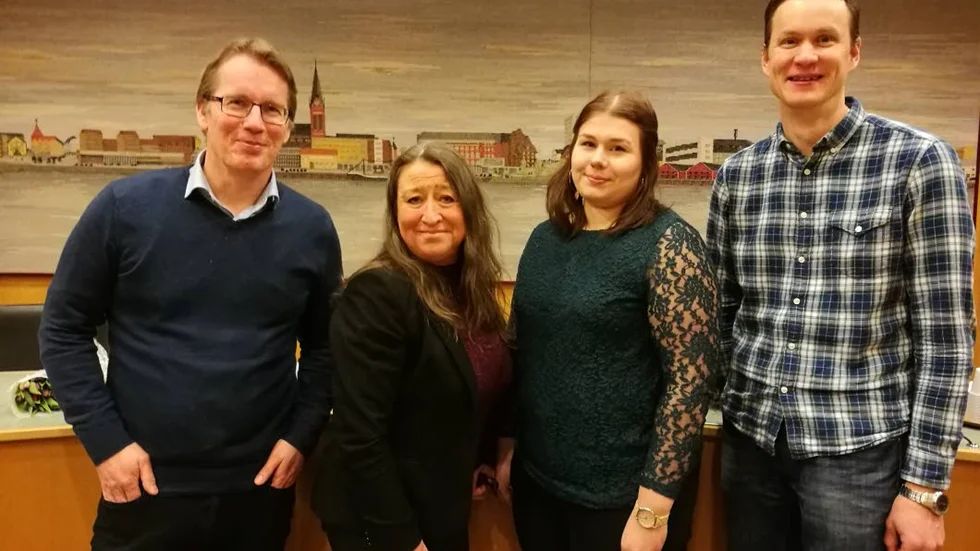 C-kanidater. Thomas Söderlund, Carola Lidén. Sara Viklund och Arne Nykänen.