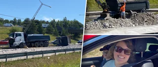 Grusbil välte på E4 – orsakade kökaos hela dagen