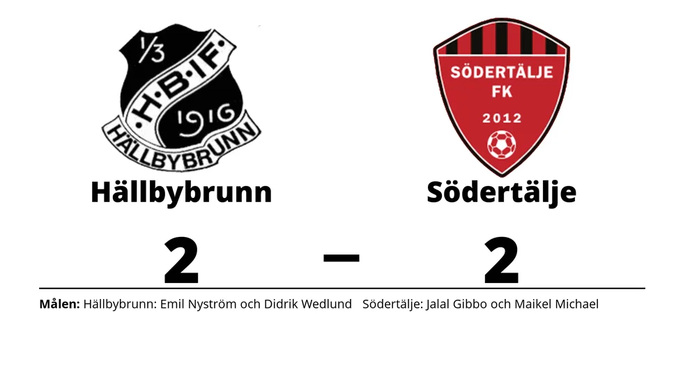 Hällbybrunns IF spelade lika mot Södertälje FK