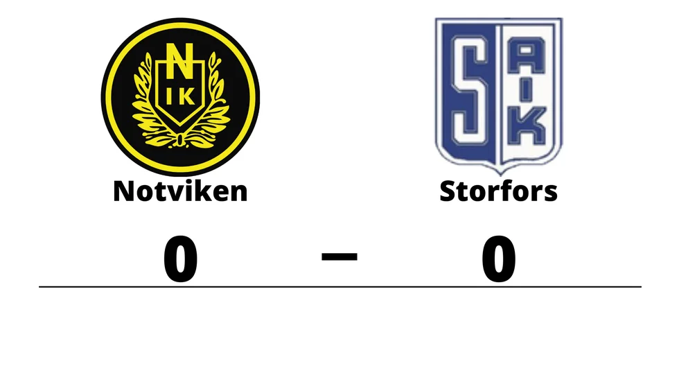 Notvikens IK spelade lika mot Storfors AIK
