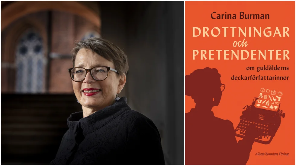 Uppsalaförfattaren Carina Burman ägnade en sommar åt deckarläsning och skrev nya "Drottningar och pretendenter" (Albert Bonniers Förlag), om de stora deckardrottningarna. 