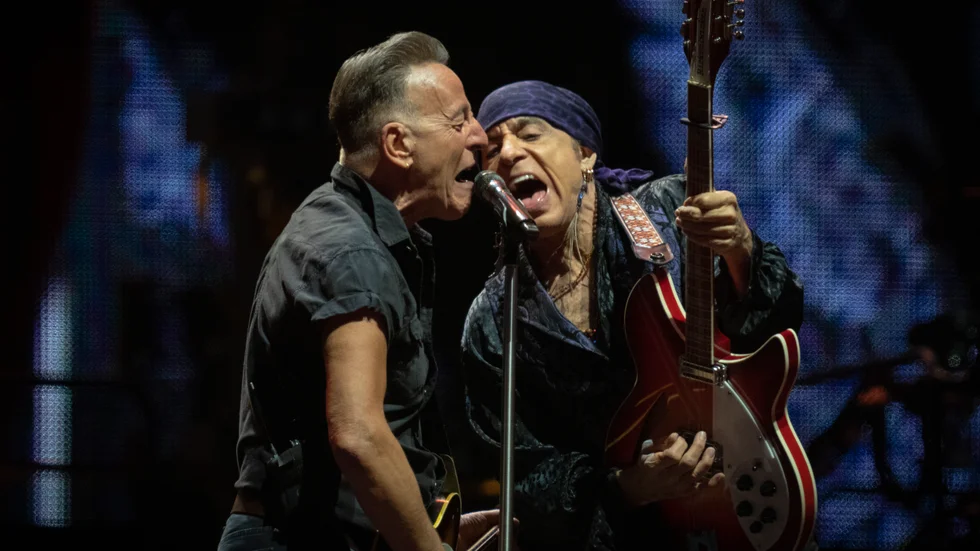 Bruce Springsteen och Stevie Van Zandt i Barcelona i fredags. Arkivbild.