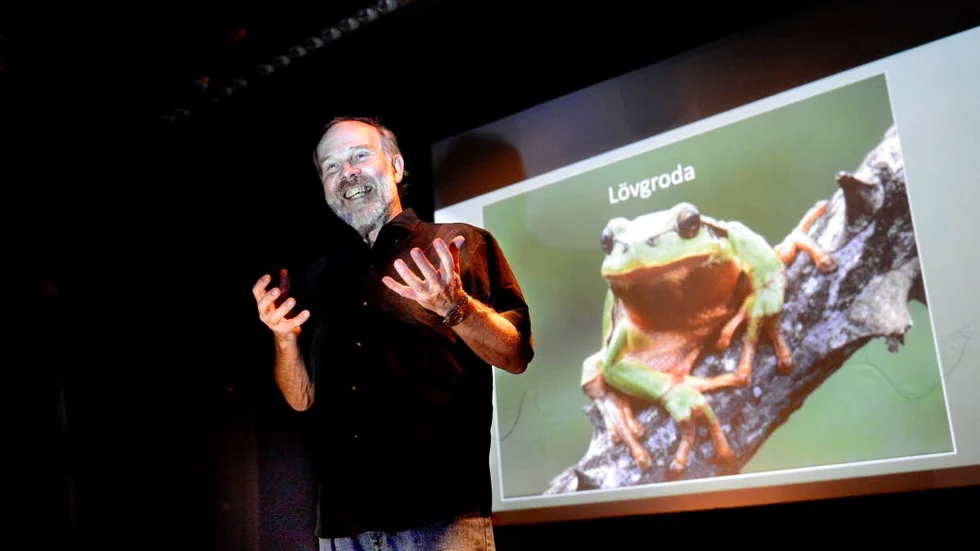 Professorn och naturfilmaren Claes Andrén gästade Nattfestivalen i Korpilombolo i veckan.