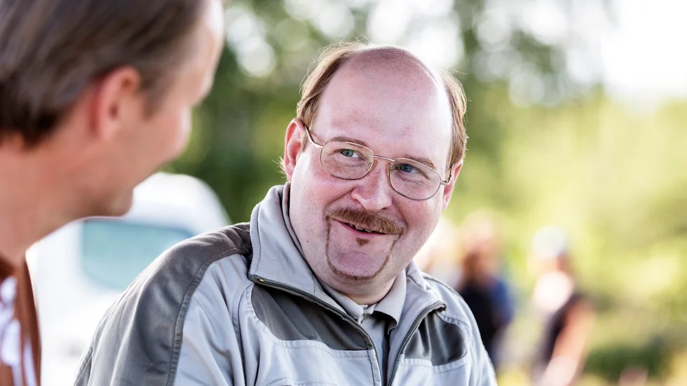 Henrik Dorsin vid inspelningen av Solsidan. Arkivbild.