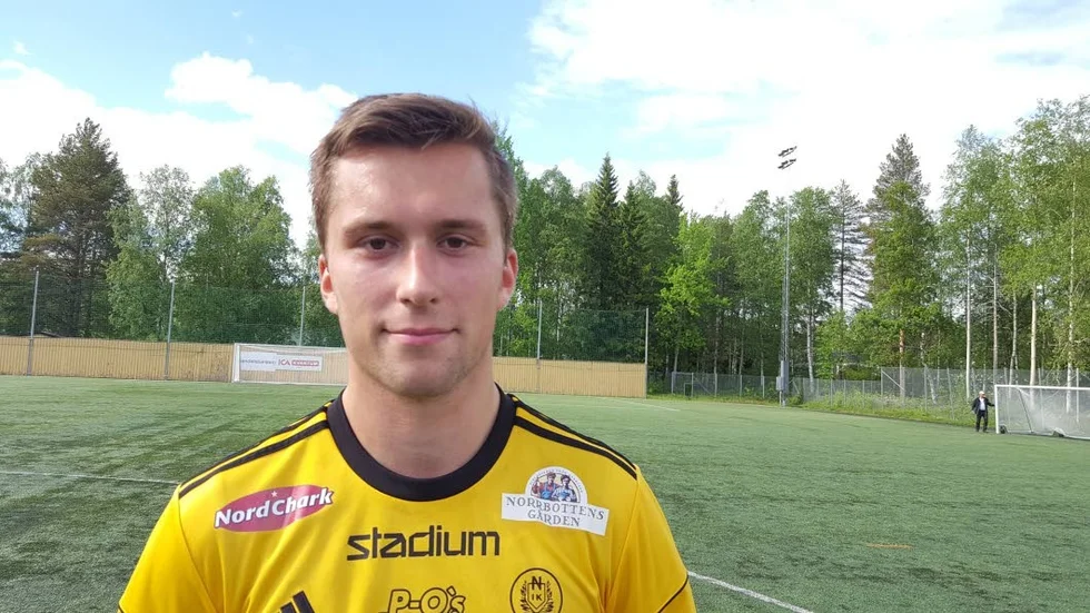 Glad målskytt. Jacob Engström gjorde sitt första A-lagsmål för Notviken.