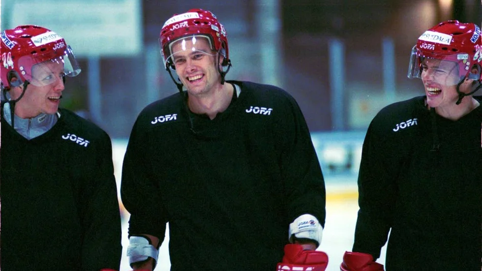 Joakim Hagström, mitten, var en av spelarna som tog SM-silver.
