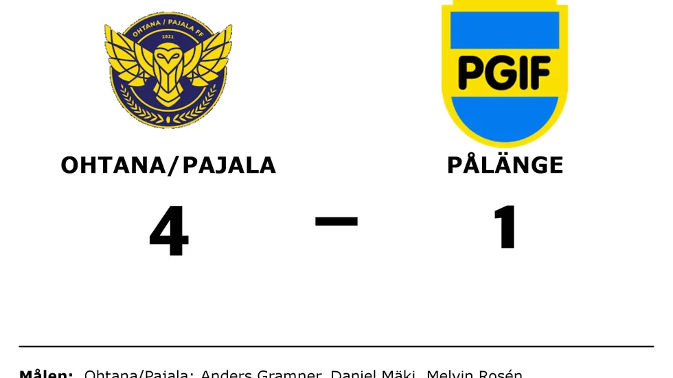 Ohtana/Pajala FF vann mot Pålänge GIF