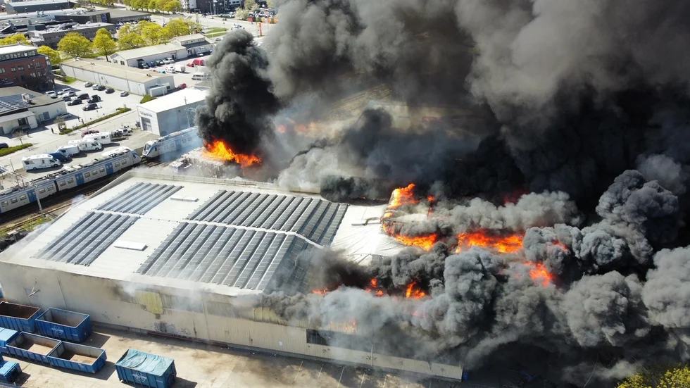 Bild ovanifrån av storbranden 