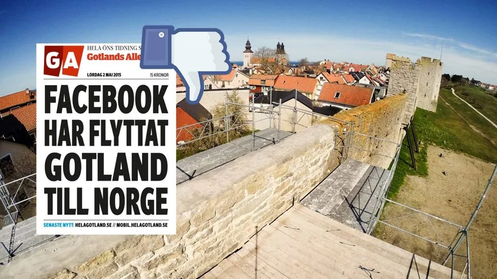 Gotland ligger fortfarande i Norge, enligt Facebook.