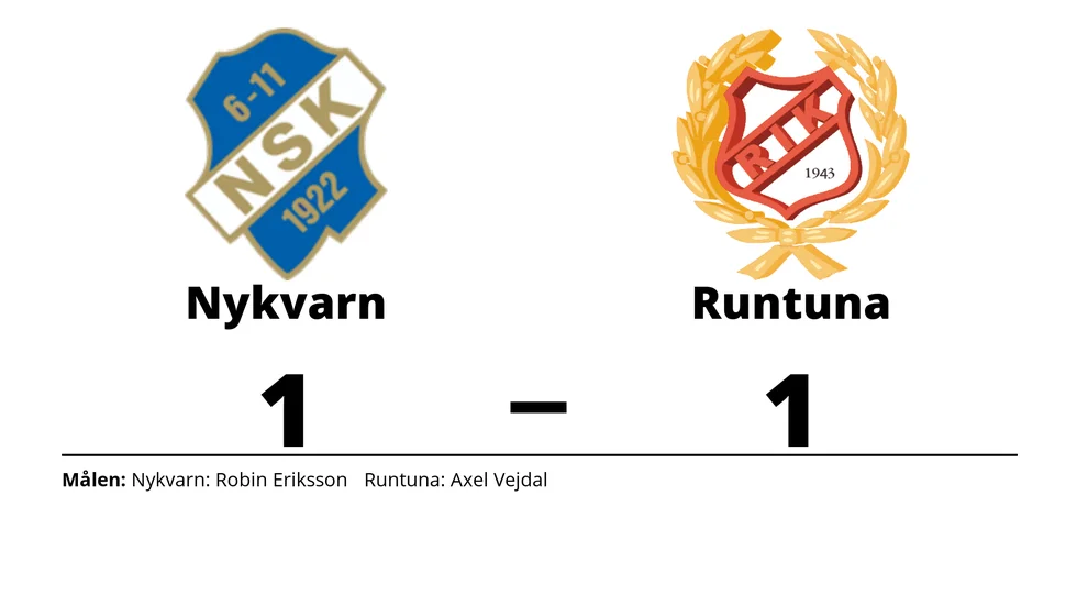 Nykvarns SK spelade lika mot Runtuna IK