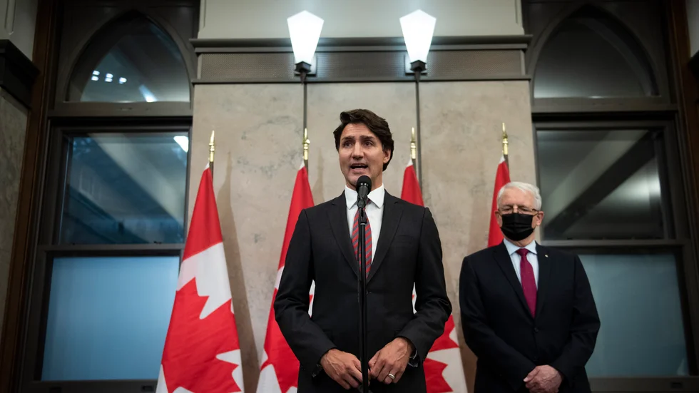 Premiärminister Justin Trudeaus regering portar kinesiska Huawei från landets 5G-nät. Arkivbild.