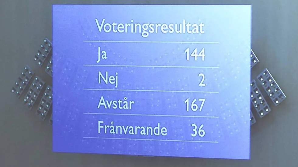 Votering i riksdagen. Och det är väljarna som bestämmer vilka som får votera.