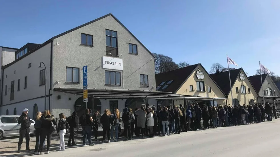 Galen glasskö på hamnen.