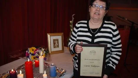 Carin Vallgren är förvånad och mycket glad över att få utmärkelsen Årets medmänniska. "Att jobba ideellt ger så otroligt mycket tillbaka", säger hon.