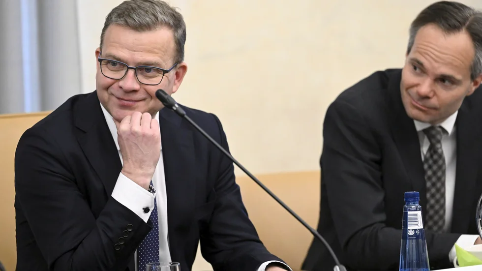 Petteri Orpo och ledaren för Samlingspartiets riksdagsgrupp Kai Mykkänen.