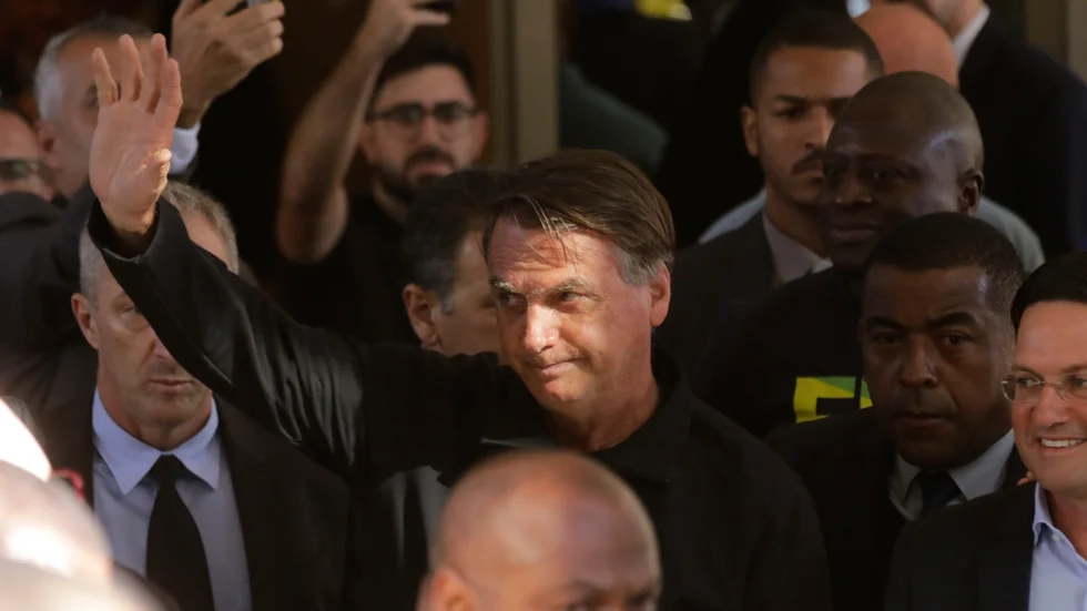 Brasiliens tidigare president Jair Bolsonaro. Bild från slutet av mars.