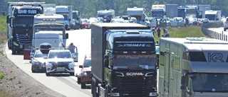 Bilbrand på E4 – orsakade stora störningar i trafiken