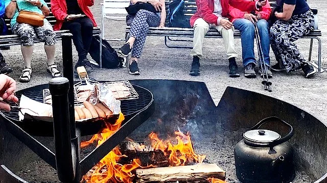 Medlemmar i Kiruna PRO samlades i Gruvstadsparken för att grilla och umgås.