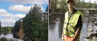 200 ton grus flygs med helikopter – för fiskens skull