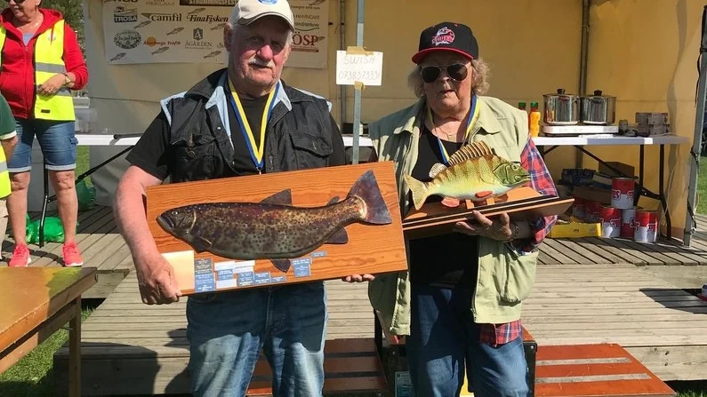 Evert och Lindis Hellquist från Eskilstuna drog upp mest fisk av alla under Trosametet.