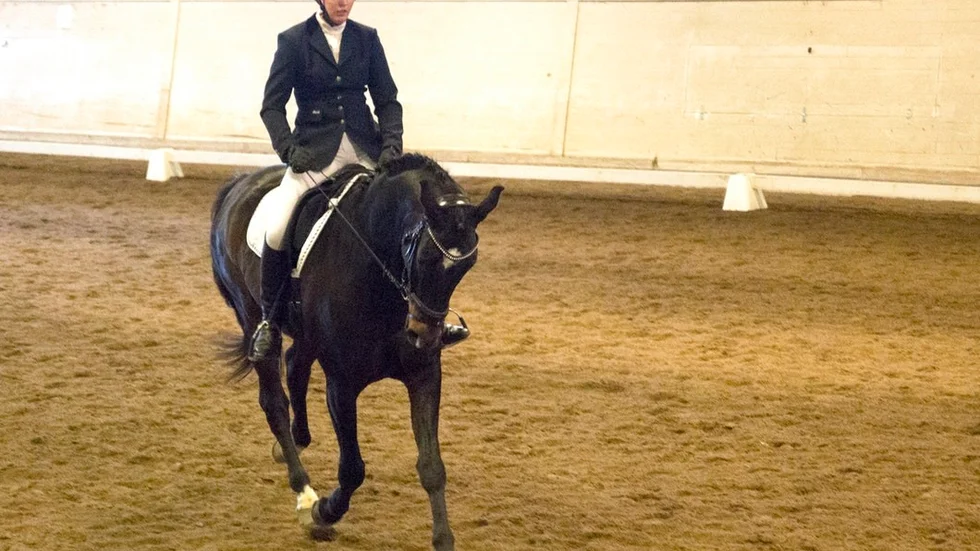KRF:s Yvonne Elliot på sin häst Dancer kom på en delad nionde plats.