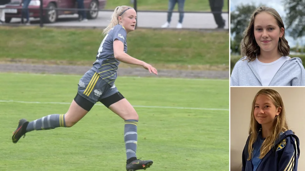 Tyra Andersson, Agnes Karlsson och Jonna Eriksson lämnar Vimmerby för att börja fotbollsgymnasium i Linköping till hösten.