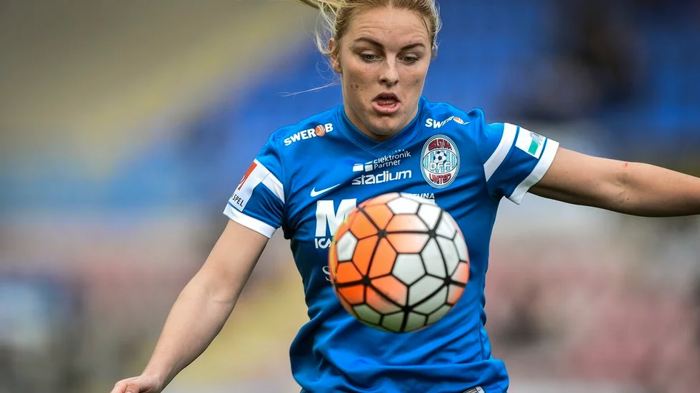 Mimmi Larsson gjorde tre av målen när Eskilstuna vann hemma mot Kvarnsveden på onsdagen. Arkivbild.