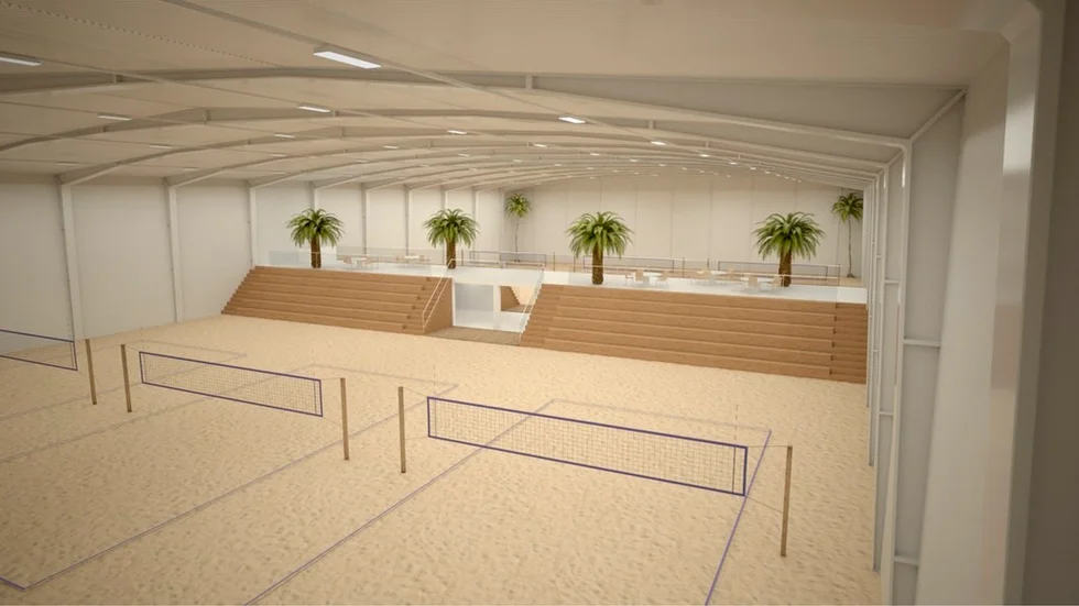 Ett första utkast till en multisportarena i Katrineholm är en powerpoint-produktion där man kan se hur Karin Lundqvists visioner ser ut.
