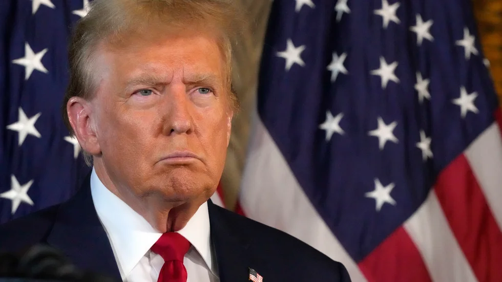 Republikanernas trolige presidentkandidat Donald Trump höll en pressträff vid sitt sin residens Mar-a-Lago i Florida på fredagen.