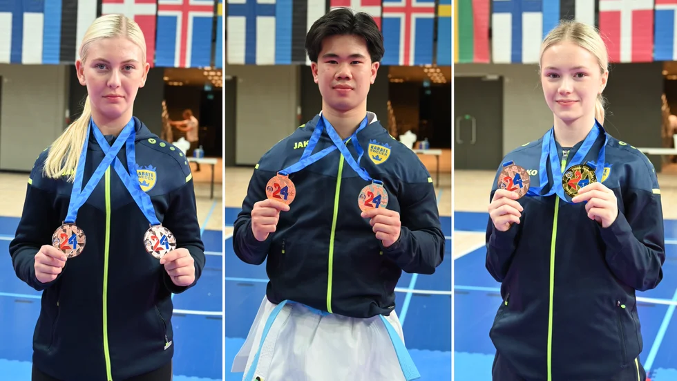 Minou Vapper, Anthony Vu och Tuva Westlund, från Karate Dojo, levererade på topp under Nordiska mästerskapen.
