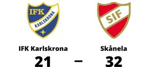 Klar seger för Skånela - vann med 32-21 mot IFK Karlskrona