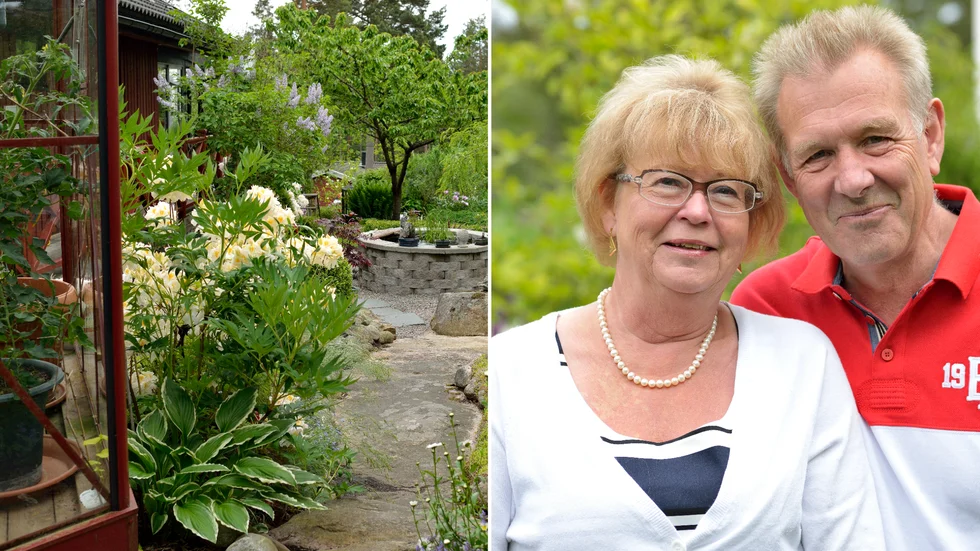 Birgitta och Johnny Dahlgren får pris för sin fina trädgård, som ligger på Springerbergsvägen 9 i Ytterby, Loftahammar.
