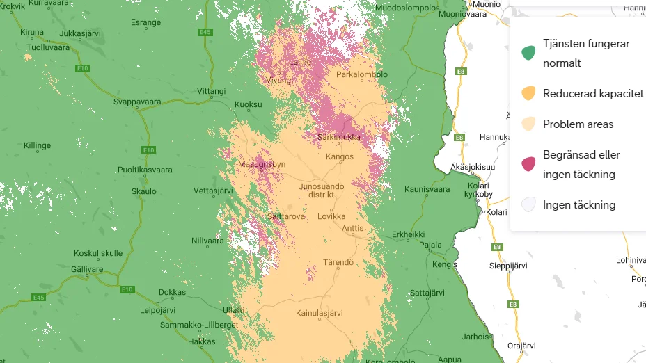 Stora störningar i Telias mobilnät under fredagen.
