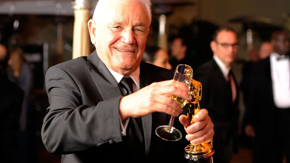 David Seidler med sin Oscarsstatyett. Arkivbild.