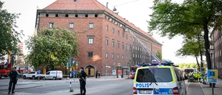 Brand i anrika byggnaden i centrala Stockholm