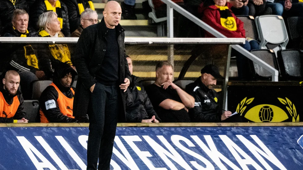 Mjällbys huvudtränare Andreas Brännström.