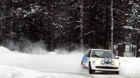 Kenneth Andersson, Piteå MS, blev svensk riksmästare i isracing i rallyklassen. (Arkivbild)