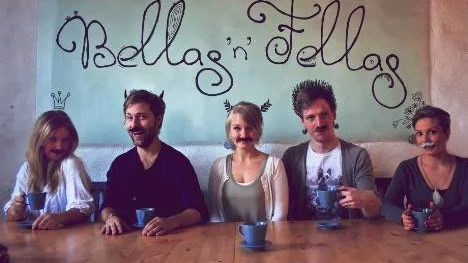 Bellas `n Fellas, från vänster: Sophia Frisell, Oskar Nilsson, Linnéa Rilton, Sebastian Rilton, Maria Andersson.