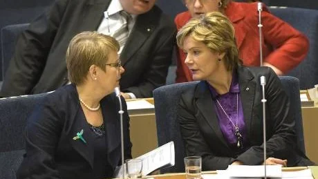 TVÅNGSBEHOV. Maud Olofsson (C) vill att den frivilliga valfrihetslag som Maria Larsson (KD) tagit fram blir obligatorisk.