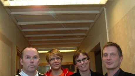 ENERGISPARAR. Piteå kommun satsar 25 miljoner kronor på energieffektivare lokaler. Från vänster: Jan Ställ, förvaltningschef fastighets- och servicekontoret, Christer Lindström (S), ordförande för teknik- och servicenämnden, Helena Stenberg (S), kommunalråd, och André Ruuth, regionchef för leverantören Siemens.