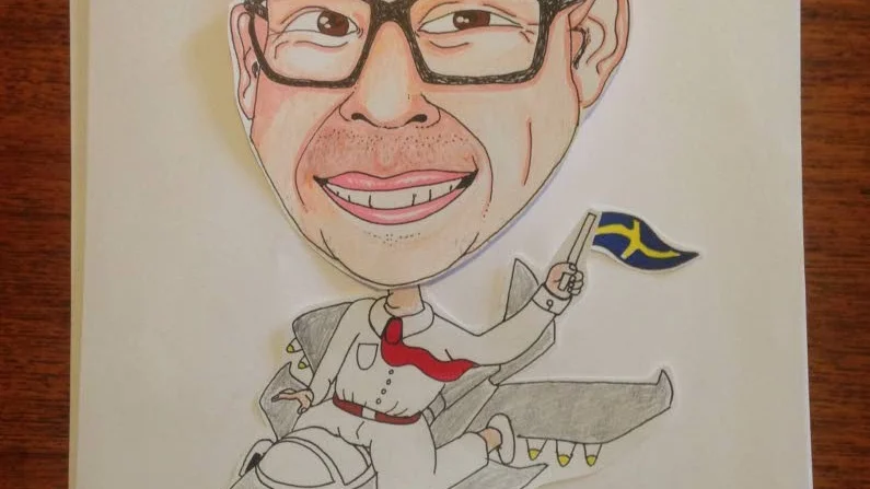Politisk satir. Teckningen som Kornelia Nilsson publicerade på Facebook.
