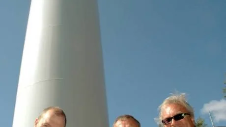 Gunnar Eikelland, vd Luleå energi, Stina Blombäck, vd Billerud, Sven-Olof Spegel och Rolf Sandlund, Kalix vindkraft AB.