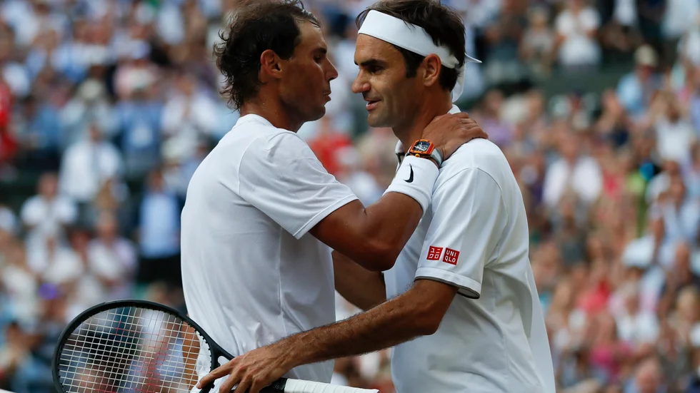 Rafael Nadal och Roger Federer. Arkivbild.